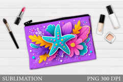 Starfish Makeup Bag Design. Sea Makeup Bag Sublimation Product Image 1