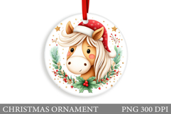 Cute Horse Christmas Ornament. Cute Horse Sublimation Product Image 1