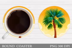 Palm Tree Coaster Design. Summer Coaster Sublimation Product Image 1