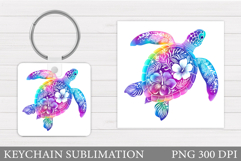Sea Turtle Keychain Design. Sea Turtle Sublimation Product Image 1