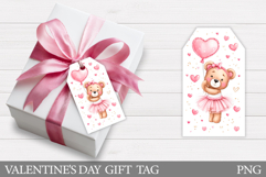 Valentines Bear Gift Tag. Valentine Gift Tag Printable Product Image 1
