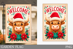 Christmas Cow Garden Flag. Christmas Garden Flag Sublimation Product Image 1