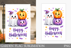 Cute Ghost Garden Flag. Cute Halloween Garden Flag Design Product Image 1