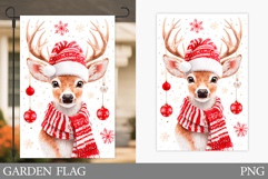 Reindeer Garden Flag. Christmas Garden Flag Sublimation Product Image 1