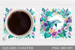 Dolphin Coaster Design. Dolphin Sublimation Product Image 1