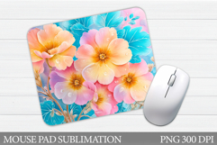 Floral Mouse Pad Sublimation. Flowers Mouse Pad Design Product Image 1