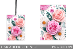Roses Car Air Freshener. Flowers Car Air Freshener Design Product Image 1