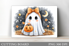 Cute Ghost Cutting Board. Cute Halloween Cutting Board Product Image 1