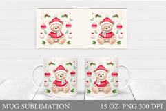 Christmas Bear Mug Design. Christmas Mug Sublimation Product Image 1