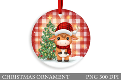 Highland Cow Christmas Ornament. Christmas Ornament Design Product Image 1