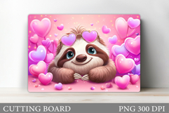 Valentines Sloth Cutting Board. Valentines Cutting Board Product Image 1