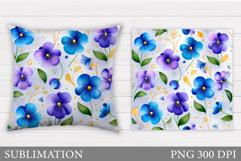Flowers Pillow Design. Floral Pillow Sublimation Product Image 1