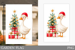 Christmas Goose Garden Flag. Christmas Garden Flag Design Product Image 1