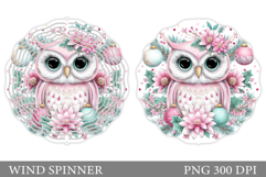 Christmas Owl Wind Spinner. Christmas Wind Spinner Design Product Image 1