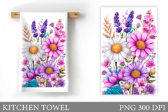 Flowers Kitchen Towel. Wildflowers Kitchen Towel Design Product Image 1