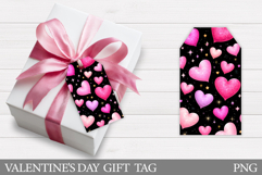 Hearts Gift Tag Printable. Valentines Gift Tag Design Product Image 1