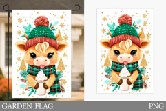 Christmas Cow Garden Flag. Christmas Garden Flag Sublimation Product Image 1