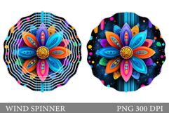 Flower Wind Spinner Design. Floral Wind Spinner Sublimation Product Image 1
