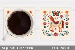 Horse Coaster Design. Cute Horse Sublimation Product Image 1