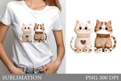 Valentines Cat Sublimation. Valentines Cat T-Shirt Design Product Image 1