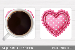 Heart Coaster Design. Valentine Coaster Sublimation Product Image 1