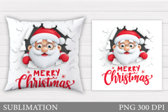 Santa Claus Pillow Design. Christmas Pillow Sublimation Product Image 1