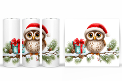 Christmas Owl Tumbler Design. Christmas Tumbler Sublimation Product Image 2