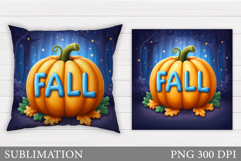 Fall Pumpkin Pillow Design. Pumpkin Sublimation Product Image 1