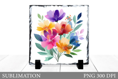 Flowers Sublimation. Flowers Slate Sublimation Product Image 1