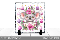 Christmas Koala Sublimation. Christmas Koala Slate Design Product Image 1