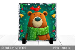 Christmas Bear Sublimation. Christmas Bear Slate Design Product Image 1