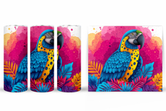 Parrot Tumbler Sublimation. Parrot Flowers Tumbler Design Product Image 2