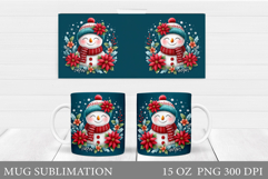 Christmas Snowman Mug Design. Christmas Mug Sublimation Product Image 1
