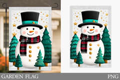 Cute Snowman Garden Flag. Christmas Garden Flag Design Product Image 1