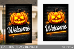 Halloween Garden Flag Design. Halloween Pumpkin Garden Flag Product Image 1