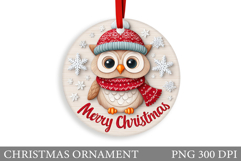 Christmas Owl Christmas Ornament. Christmas Owl Sublimation Product Image 1