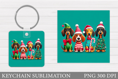 Christmas Dog Keychain. Christmas Keychain Sublimation Product Image 1