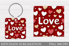 Love Keychain Design. Valentine Keychain Sublimation Product Image 1