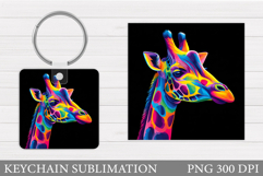 Giraffe Keychain Design. Giraffe Subliation Product Image 1