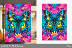Butterfly Garden Flag Design. Summer Garden Flag Sublimation Product Image 1