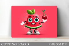 Cute Watermelon Cutting Board. Cute Watermelon Sublimation Product Image 1