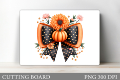 Fall Bow Cutting Board Design. Fall Kitchen Cutting Board Product Image 1