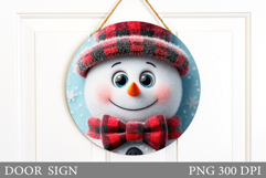 Christmas Snowman Door Sign. Christmas Door Sign Design Product Image 1
