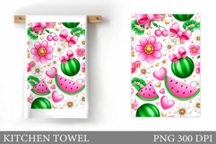 Watermelon Kitchen Towel. Summer Kitchen Towel Design Product Image 1