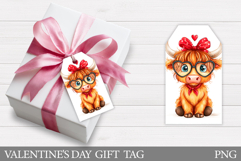 Valentines Cow Gift Tag Design. Valentine Gift Tag Printable Product Image 1