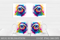 Sloth Mug Design. Cute Sloth Sublimation Product Image 1