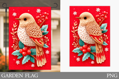Christmas Bird Garden Flag. Christmas Garden Flag Design Product Image 1