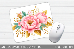Flowers Mouse Pad Sublimation. Floral Mouse Pad Design Product Image 1