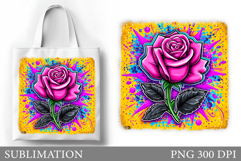 Rose Tote Bag Design. Rose Sublimation Product Image 1
