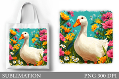 Cute Goose Tote Bag Design. Cute Goose Sublimation Product Image 1